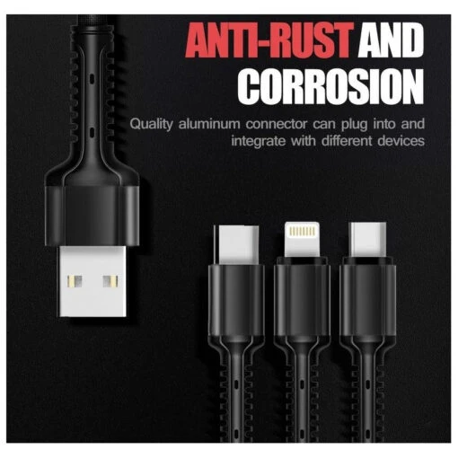 Câble USB 3 En 1 : Lightning, USB-C & Micro-USB - Image 4