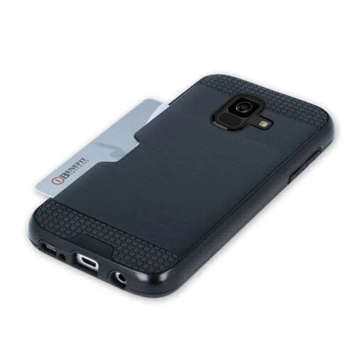 Galaxy A8+ 2018 (SM-A730F) : Coque Antichoc Noire Avec Range Carte - Image 2