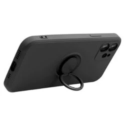 IPhone XR : Coque Silicone Renforcée Noire Avec Anneau Aimanté -TechNest Store coque silicone anneau iphone xr 3