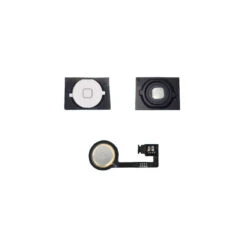 IPhone 4S : Lot Bouton Home Blanc + Spacer Adhésif + Nappe Home - Pièce Détachée