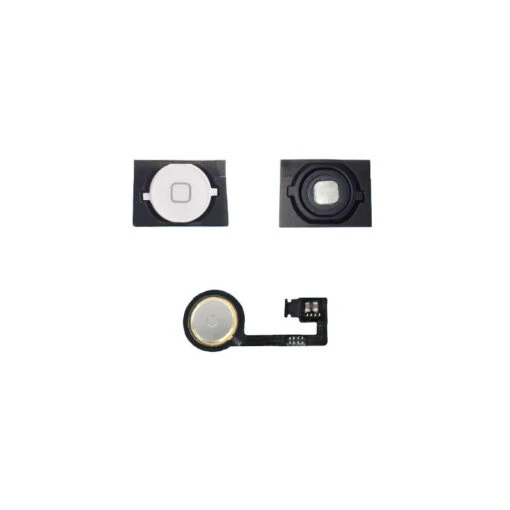 IPhone 4S : Lot Bouton Home Blanc + Spacer Adhésif + Nappe Home - Pièce Détachée