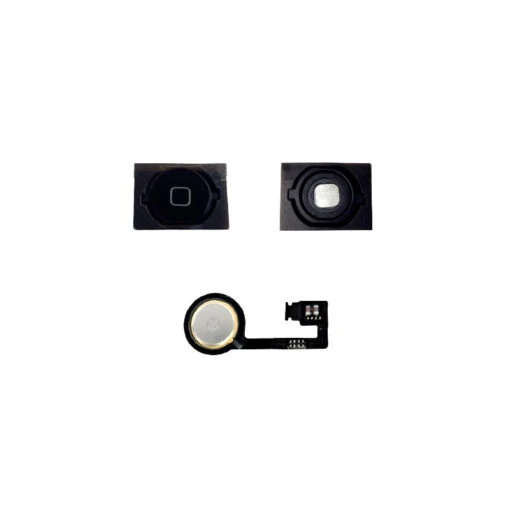 IPhone 4S : Lot Bouton Home Noir + Spacer Adhésif + Nappe Home - Pièce Détachée