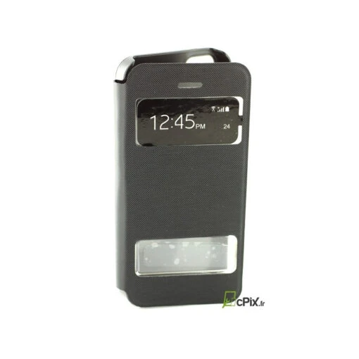 IPhone 5 : Etui Flip Cover Noir à Double Fenetre