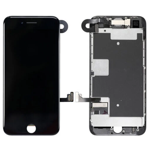 IPhone 8 : Complet Vitre écran Premium Noir (LCD + Vitre Tactile + Caméra Avant + Ecouteur Assemblés)