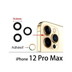 IPhone 12 Pro Max : Lot De 3 Lentilles Appareil Photo Arrière