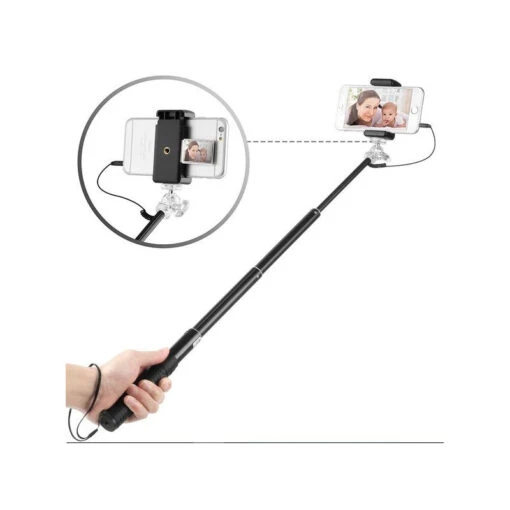 Perche Télescopique Noire Pour Selfie Smartphones : IPhone Galaxy Note Huawei... - Image 13
