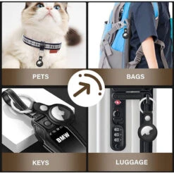Protection Porte-Clés AirTag -TechNest Store protection porte cles airtag noir 4