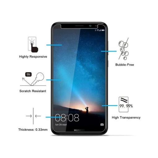 Huawei Mate 10 Lite, Honor 9i, Nova 2i : Verre Trempé De Protection - Image 2
