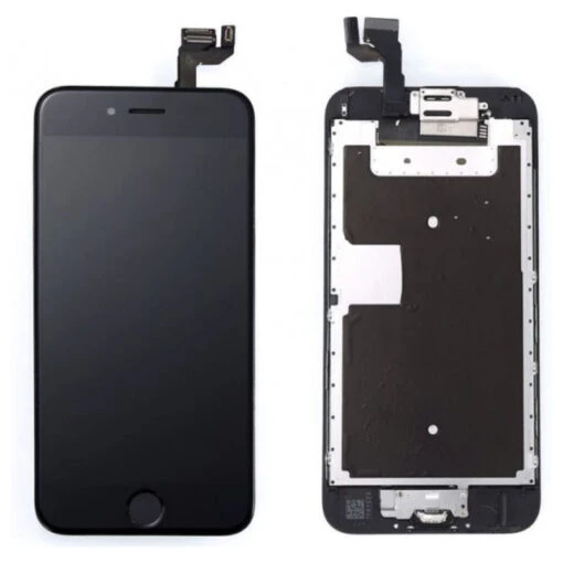 IPhone 6S : Complet Ecran Noir (LCD + Vitre Tactile + Caméra Avant + Ecouteur + Nappe + Bouton Home Assemblés)