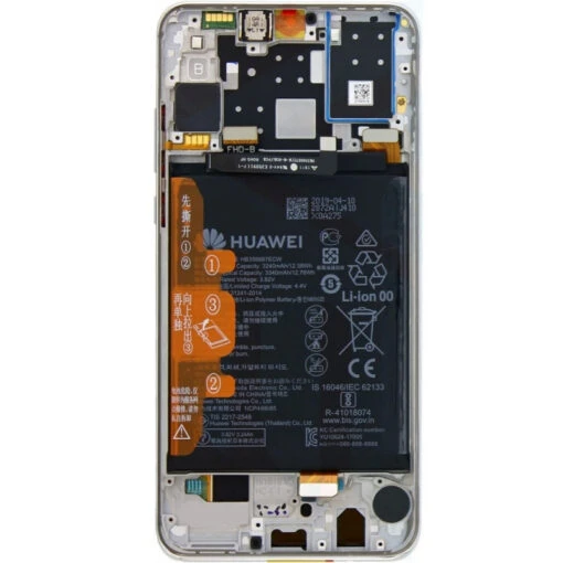 P30 Lite : Vitre écran + Batterie & Châssis Argent. Officiel Huawei - Image 2